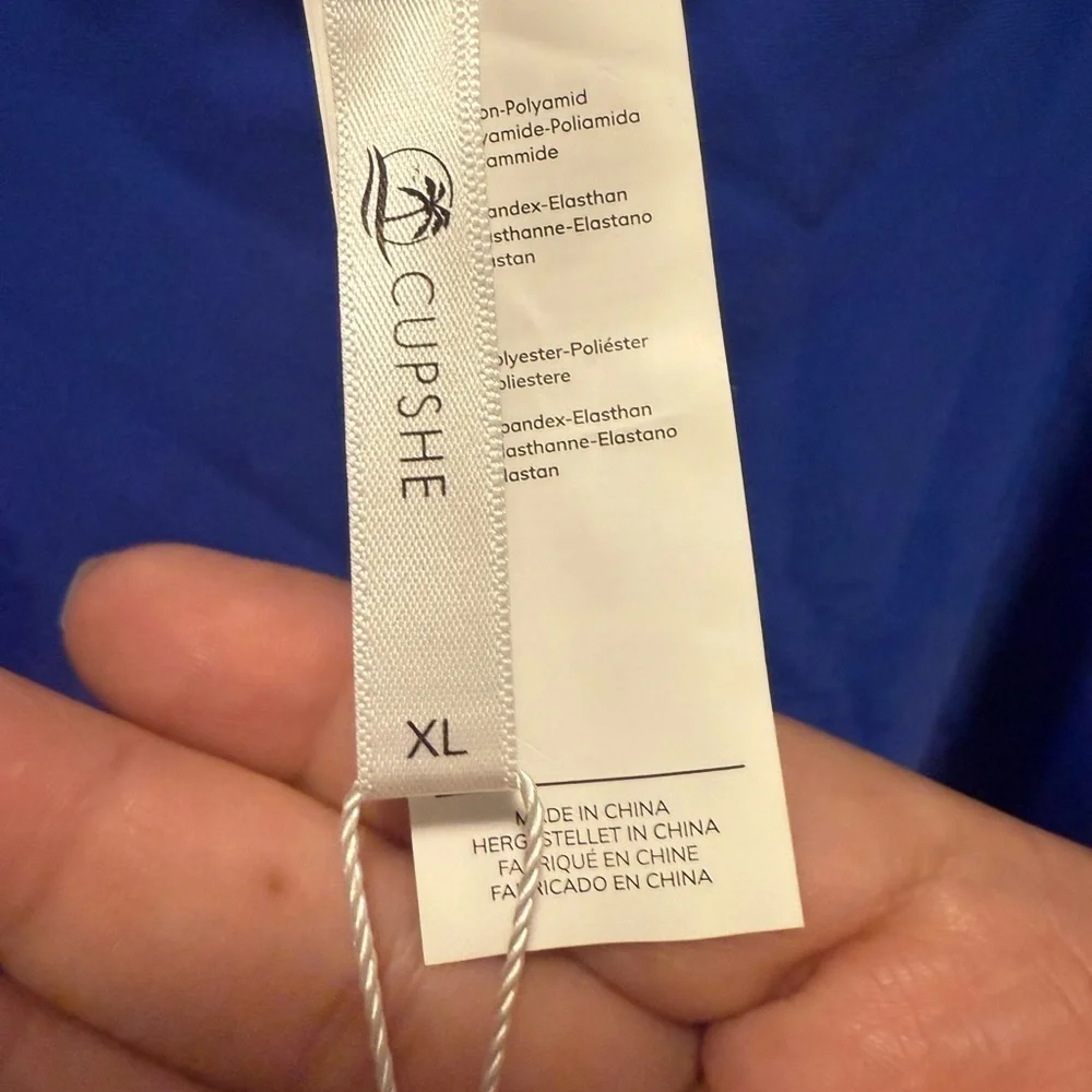 Sapphire Draw String Keyhole Front One Piece Swimsuit size XL